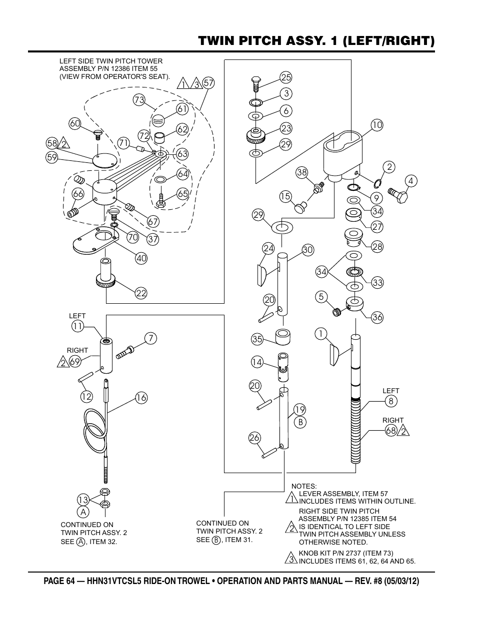 Twin pitch assy. 1 (left/right) | Multiquip HHN31VTCSL5 User Manual | Page 64 / 112