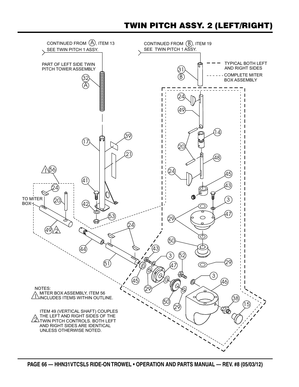 Twin pitch assy. 2 (left/right) | Multiquip HHN31VTCSL5 User Manual | Page 66 / 112