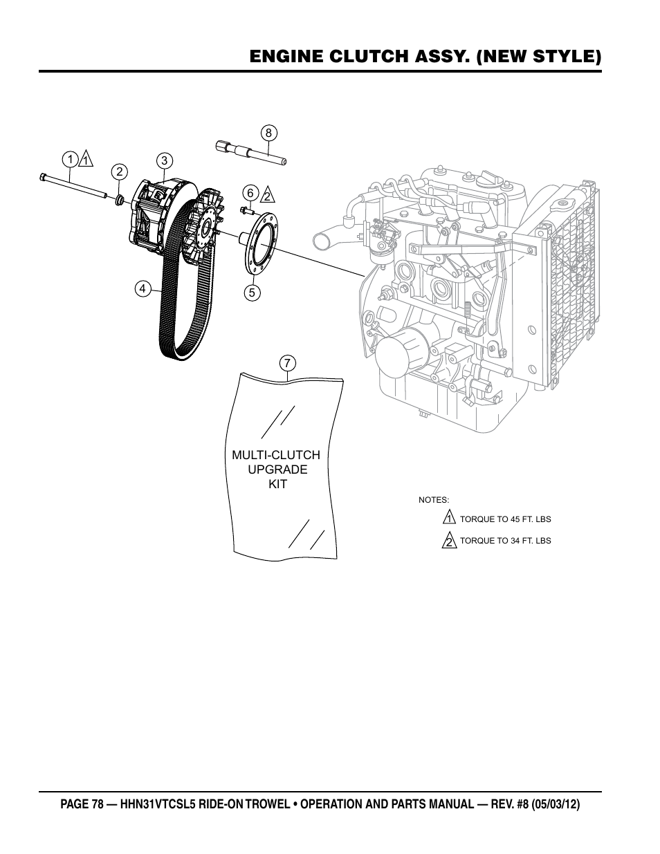 Engine clutch assy. (new style) | Multiquip HHN31VTCSL5 User Manual | Page 78 / 112