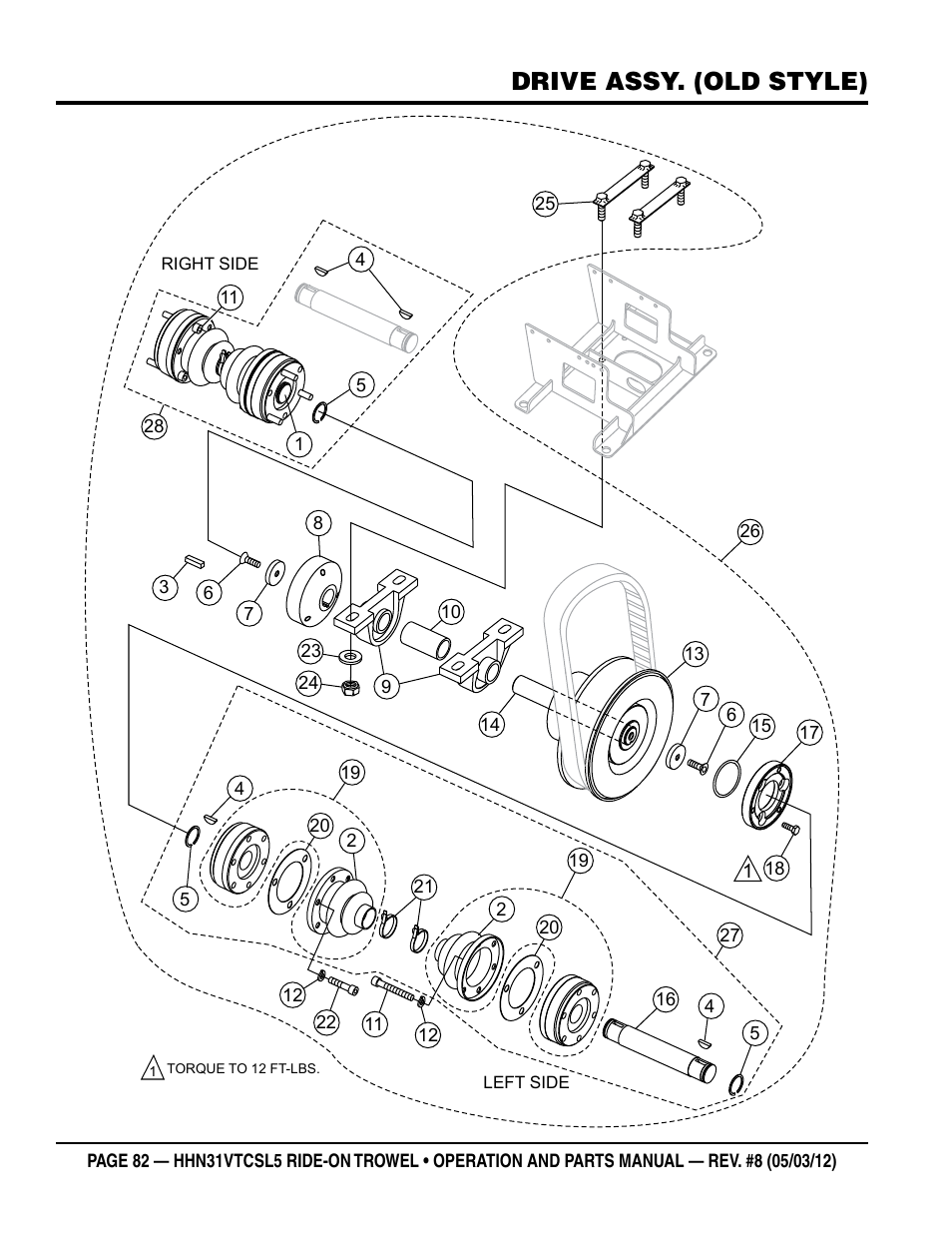 Drive assy. (old style) | Multiquip HHN31VTCSL5 User Manual | Page 82 / 112