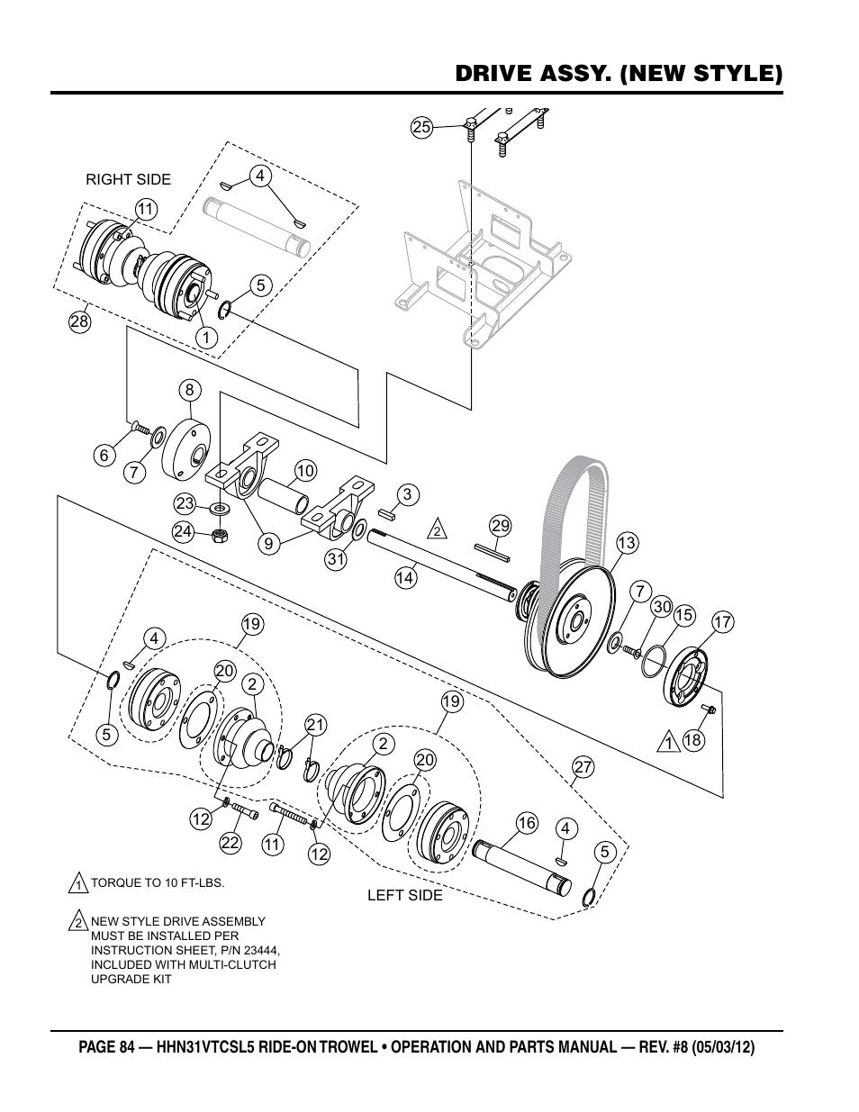 Drive assy. (new style) | Multiquip HHN31VTCSL5 User Manual | Page 84 / 112