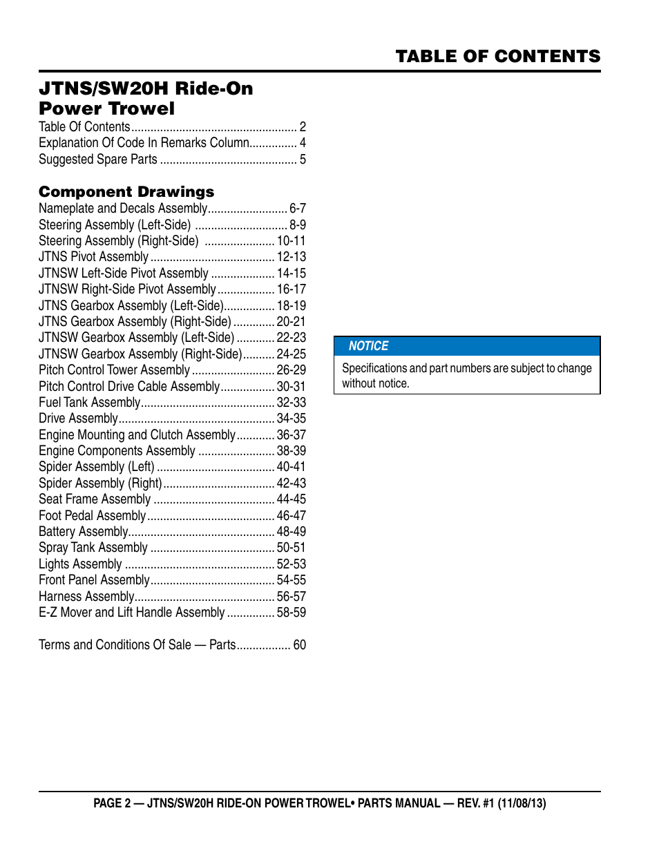 Multiquip JTNSW20HTCS User Manual | Page 2 / 62