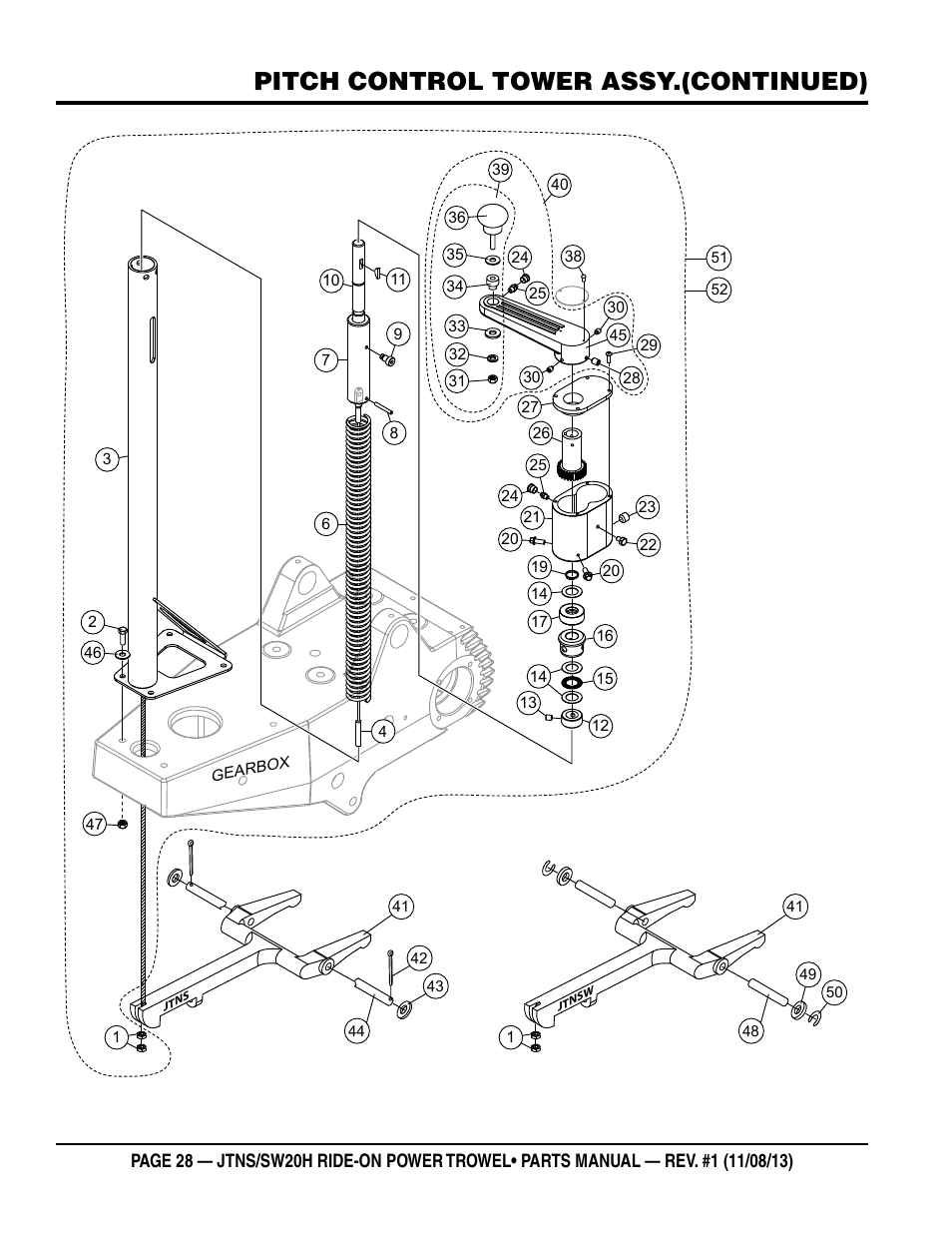 Pitch control tower assy.(continued) | Multiquip JTNSW20HTCS User Manual | Page 28 / 62