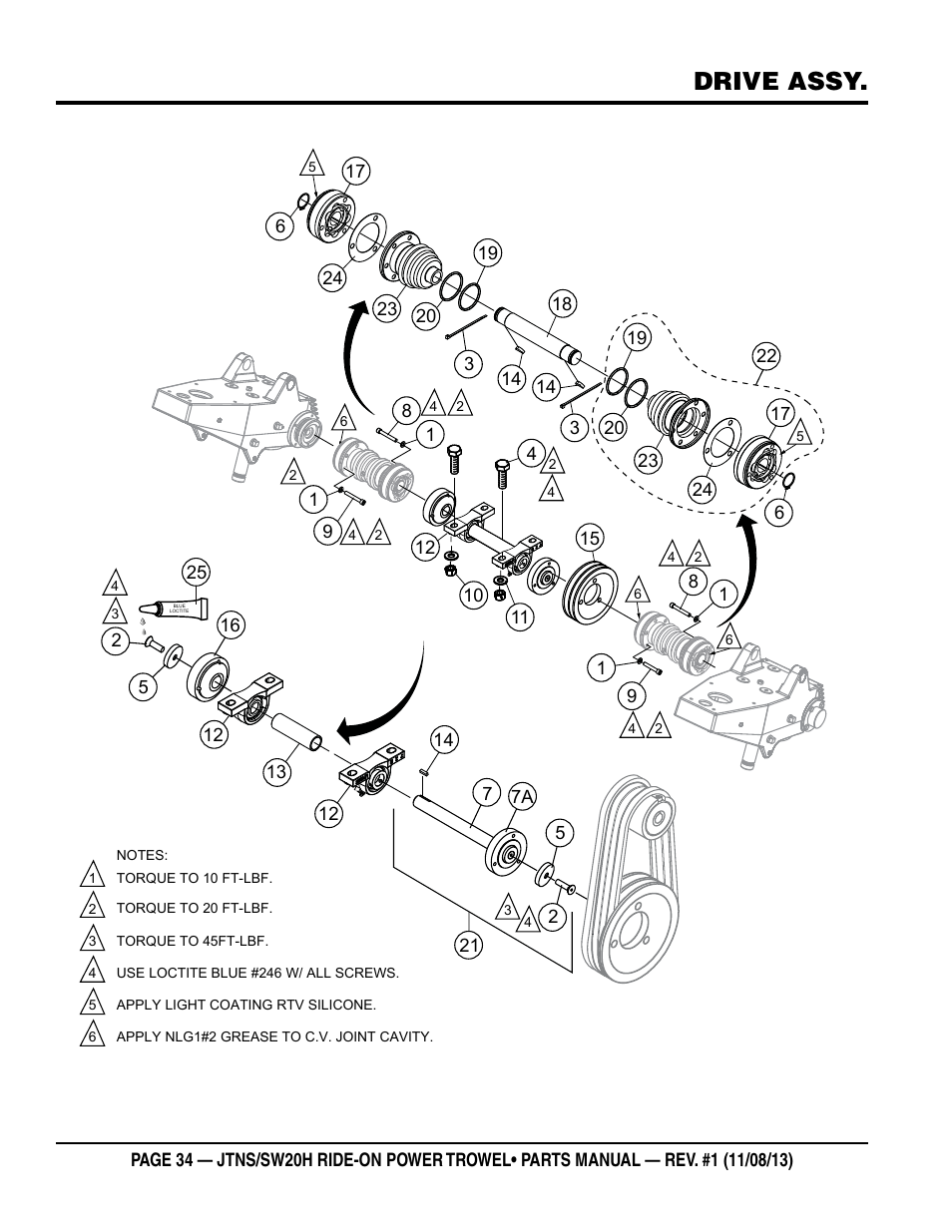 Drive assy | Multiquip JTNSW20HTCS User Manual | Page 34 / 62
