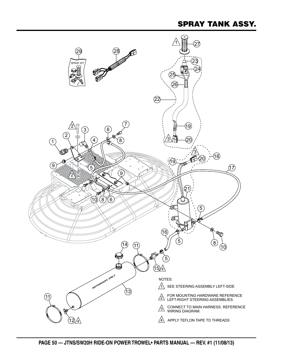 Spray tank assy | Multiquip JTNSW20HTCS User Manual | Page 50 / 62