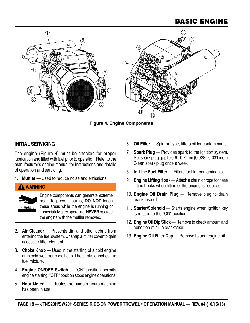 Basic engine | Multiquip JTNSW20HTCSL User Manual | Page 18 / 46