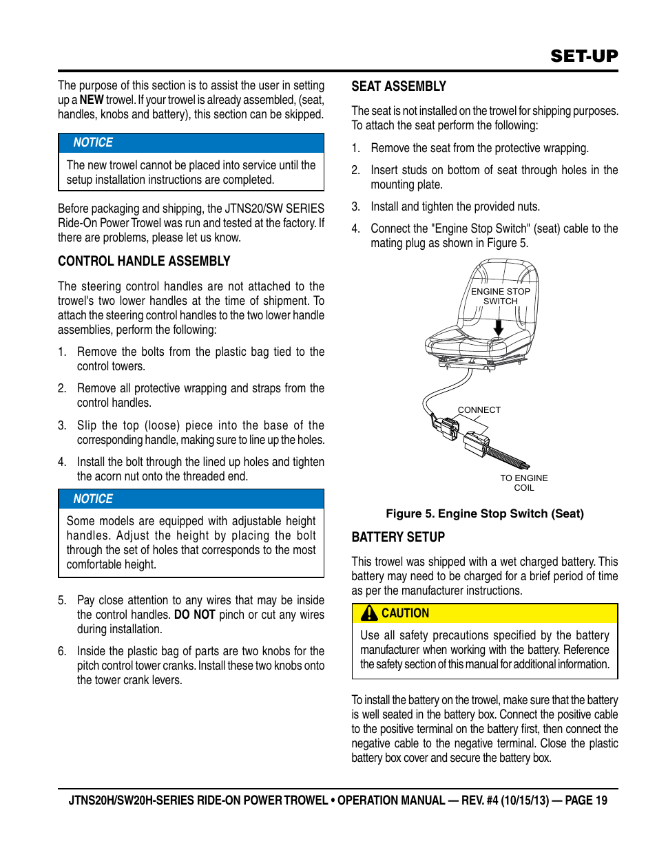 Set-up | Multiquip JTNSW20HTCSL User Manual | Page 19 / 46