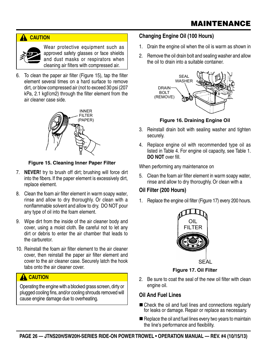 Maintenance | Multiquip JTNSW20HTCSL User Manual | Page 26 / 46