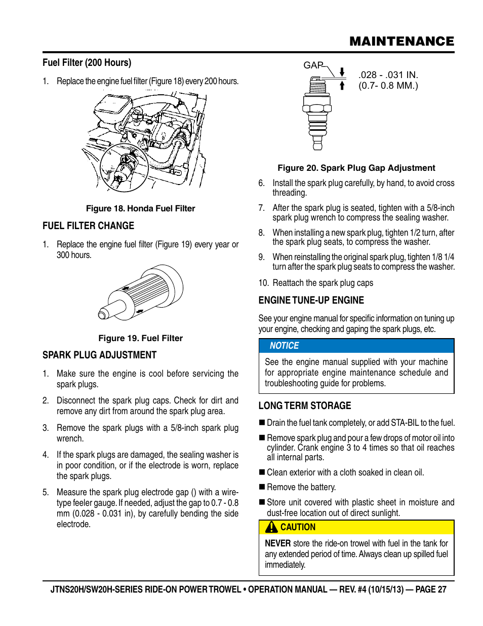 Maintenance | Multiquip JTNSW20HTCSL User Manual | Page 27 / 46