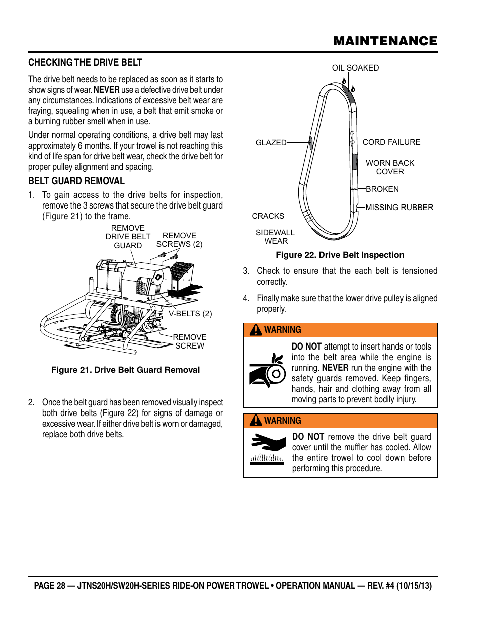 Maintenance | Multiquip JTNSW20HTCSL User Manual | Page 28 / 46
