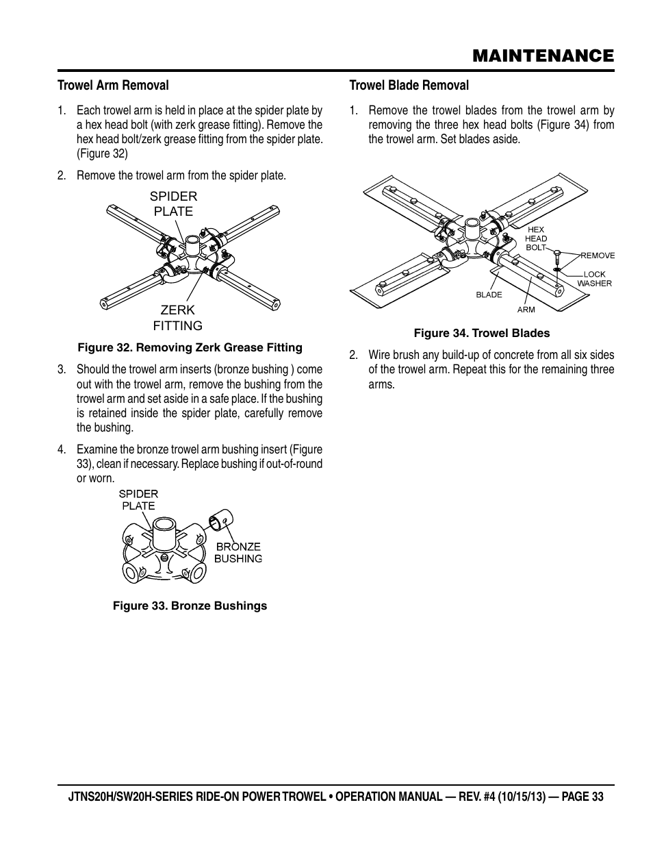 Maintenance | Multiquip JTNSW20HTCSL User Manual | Page 33 / 46