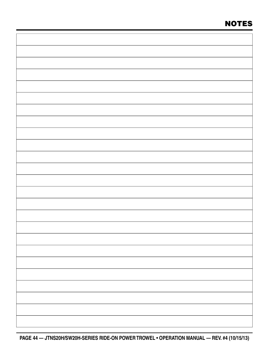 Multiquip JTNSW20HTCSL User Manual | Page 44 / 46