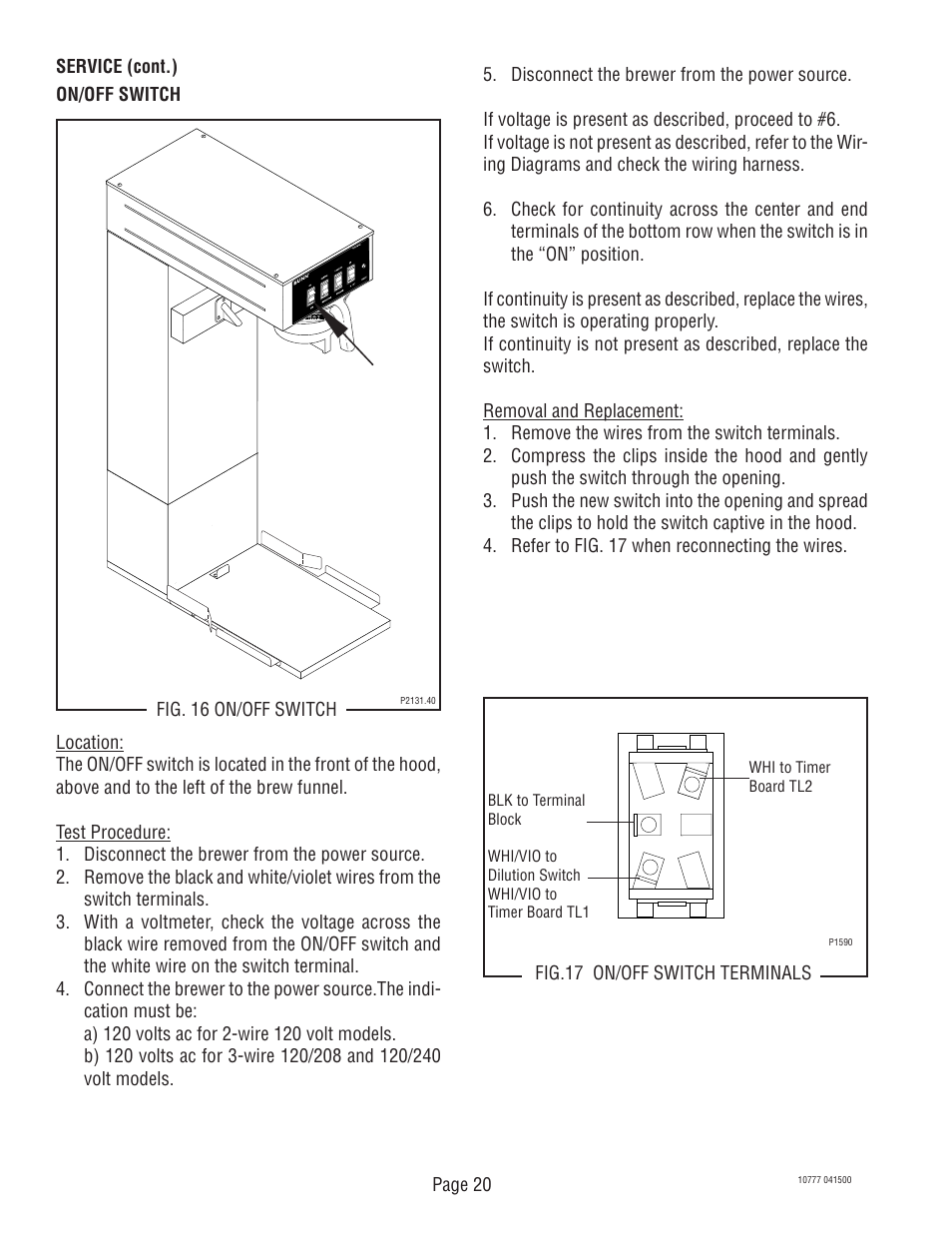 Bunn TU5Q User Manual | Page 20 / 23