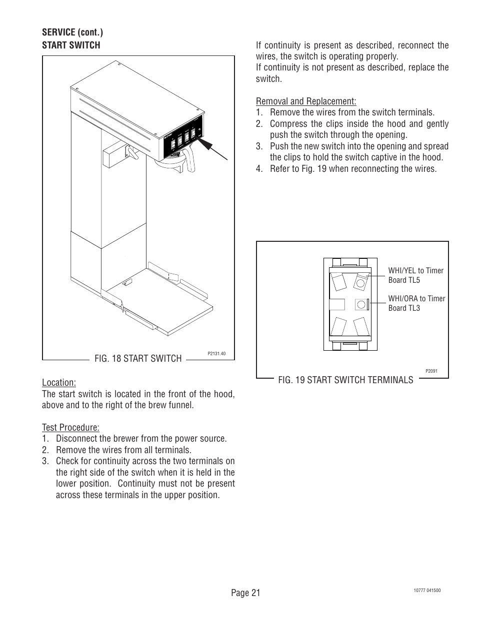 Bunn TU5Q User Manual | Page 21 / 23