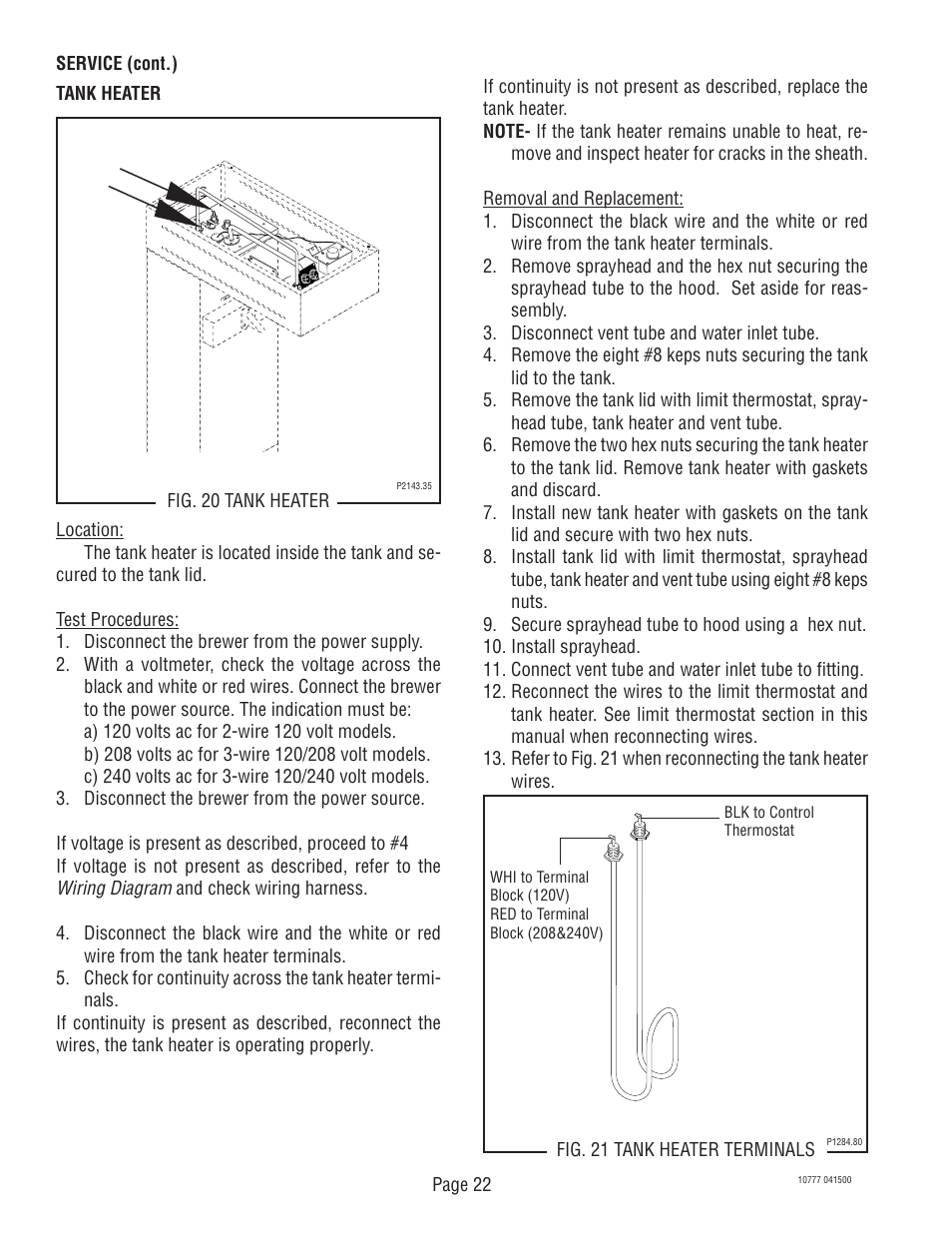 Bunn TU5Q User Manual | Page 22 / 23