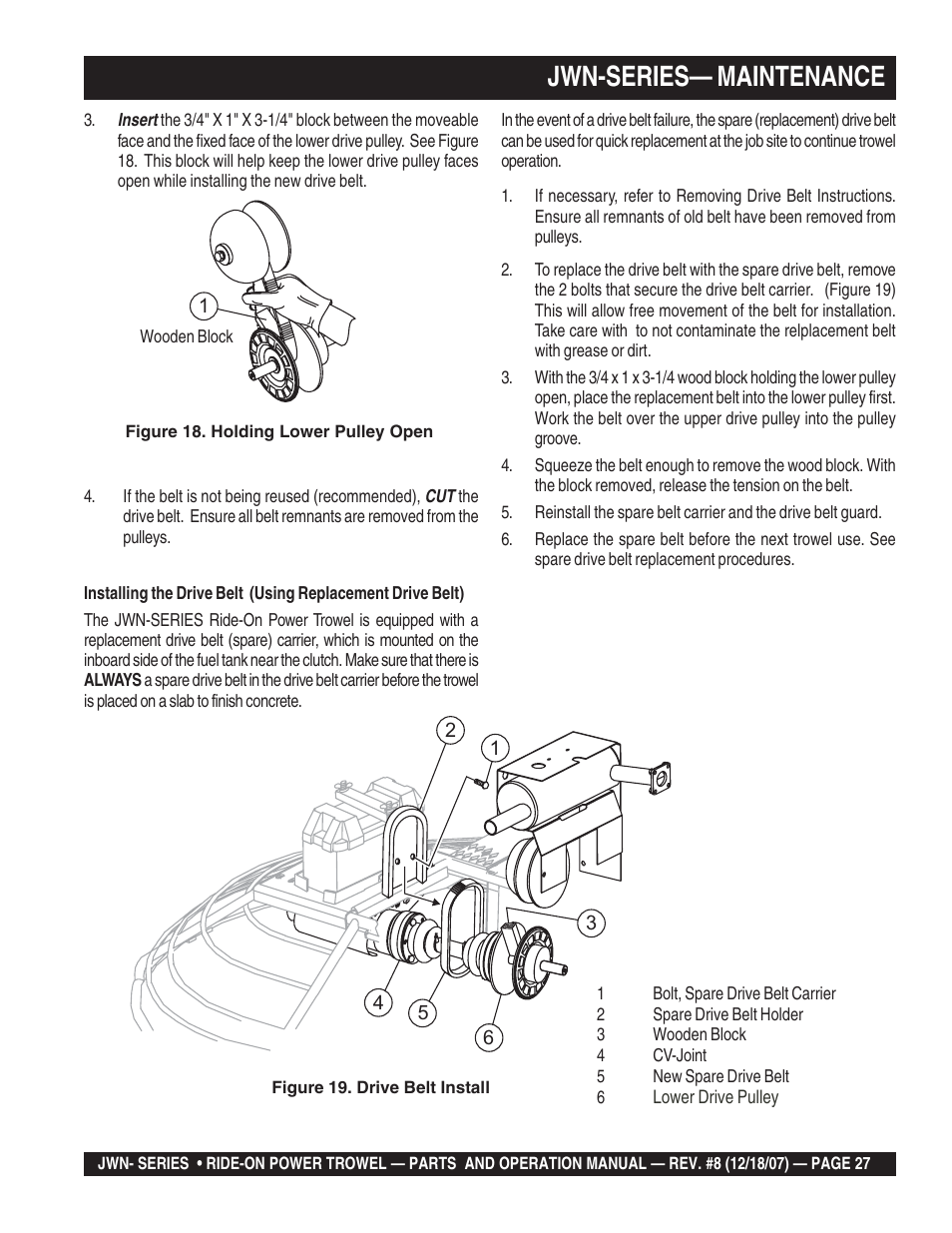 Jwn-series— maintenance | Multiquip JWN User Manual | Page 27 / 124