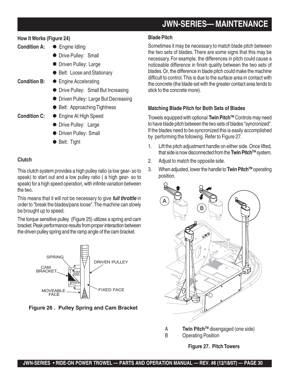 Jwn-series— maintenance | Multiquip JWN User Manual | Page 30 / 124