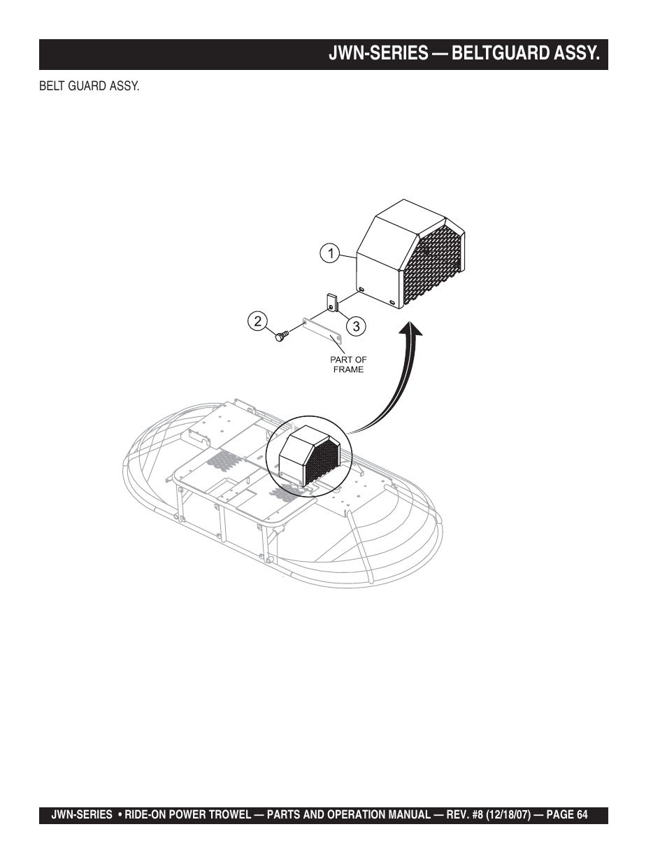 Jwn-series — beltguard assy | Multiquip JWN User Manual | Page 64 / 124