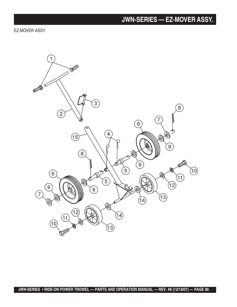 Jwn-series — ez-mover assy | Multiquip JWN User Manual | Page 86 / 124