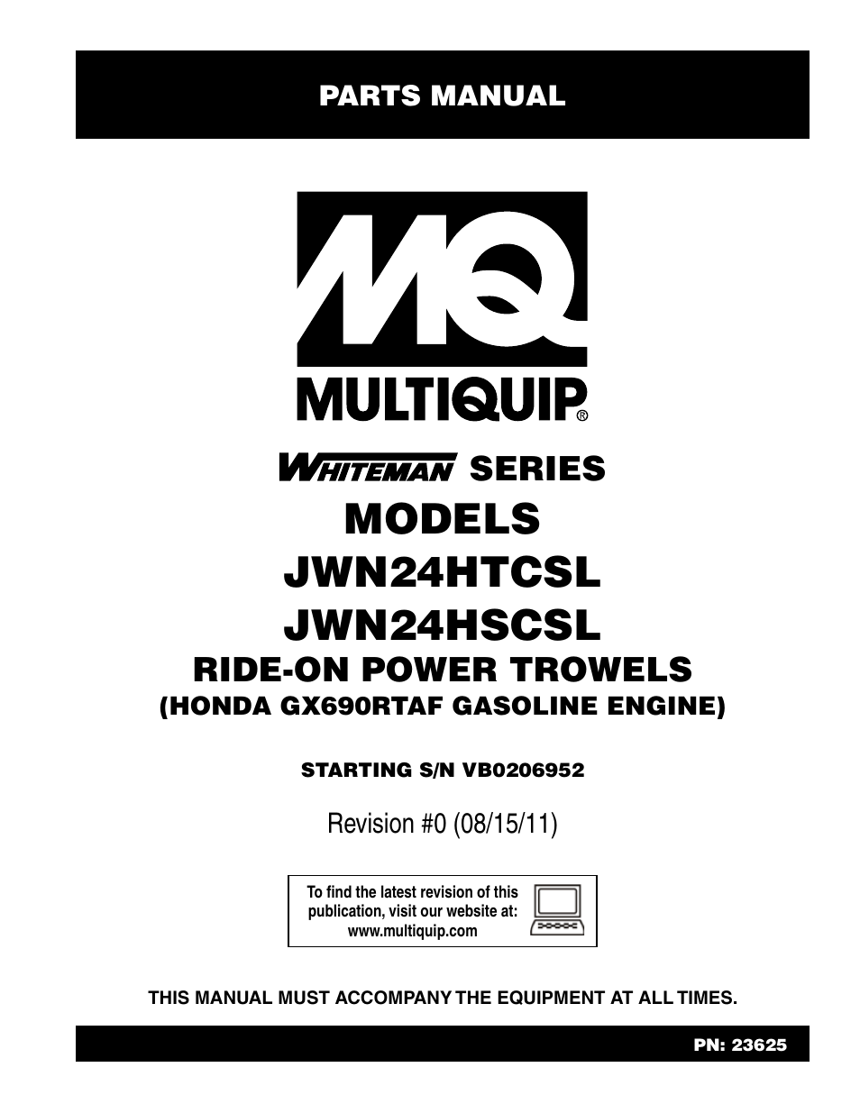 Multiquip JWN24HSCSL User Manual | 86 pages