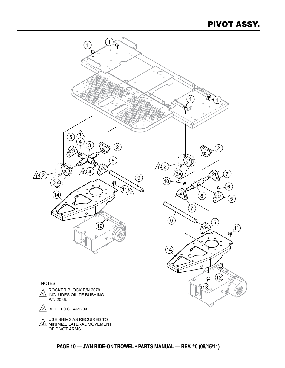 Pivot assy | Multiquip JWN24HSCSL User Manual | Page 10 / 86