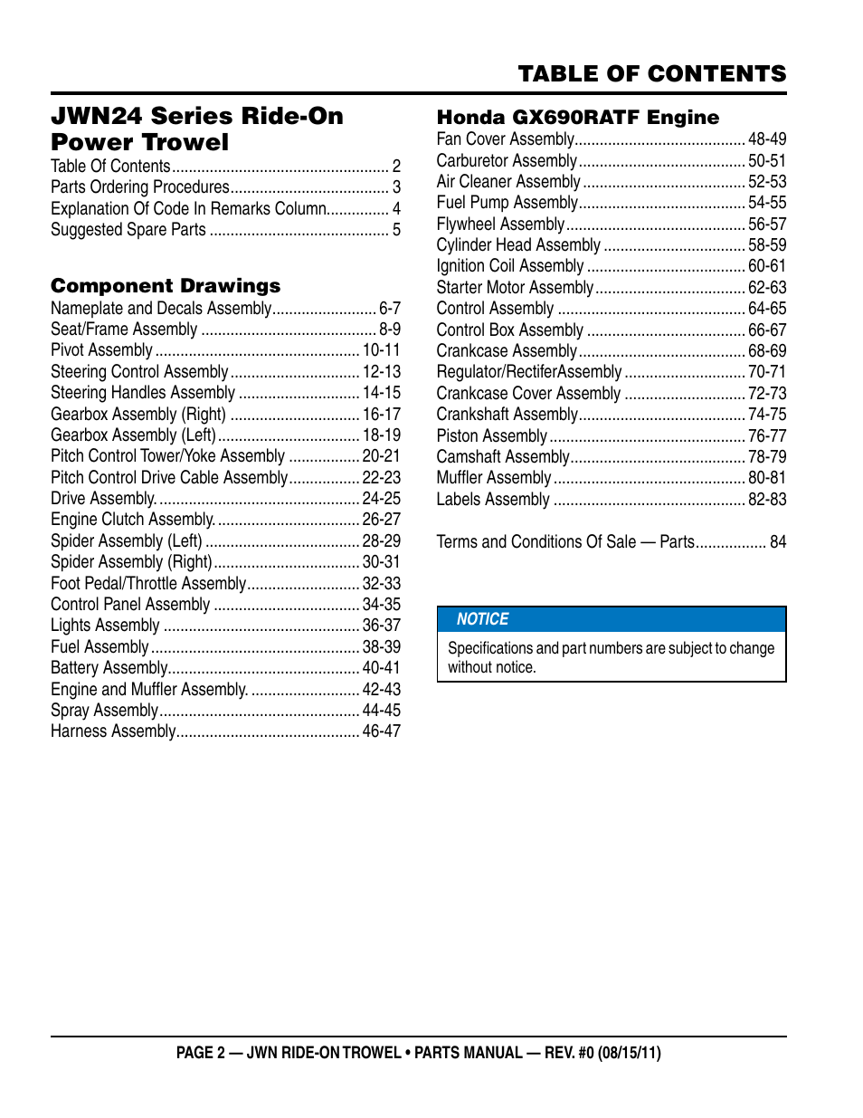 Multiquip JWN24HSCSL User Manual | Page 2 / 86