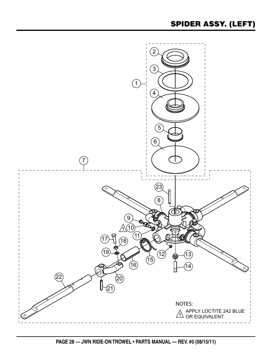 Spider assy. (left) | Multiquip JWN24HSCSL User Manual | Page 28 / 86