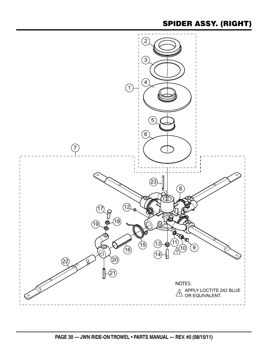 Spider assy. (right) | Multiquip JWN24HSCSL User Manual | Page 30 / 86