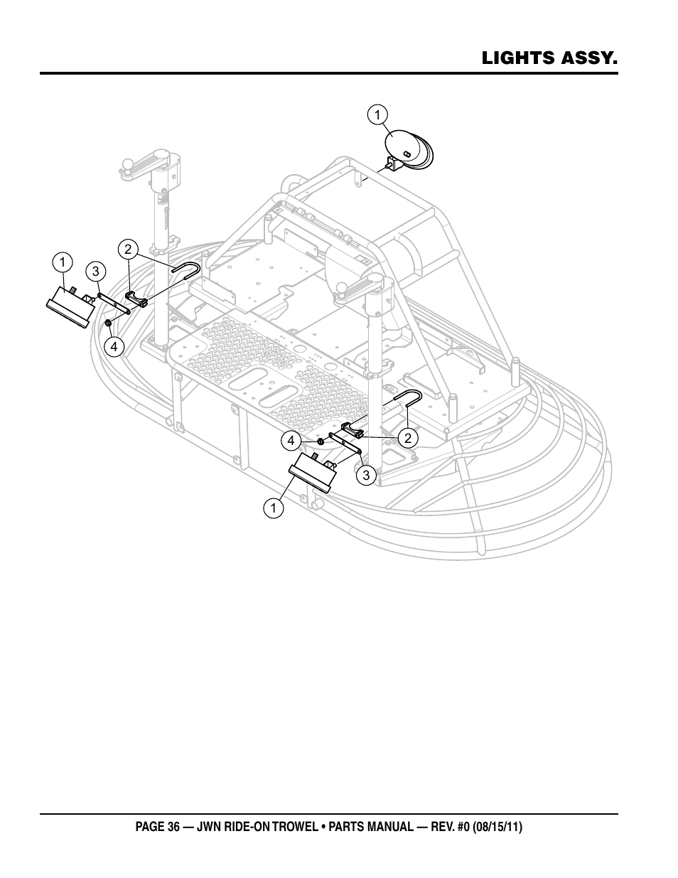 Lights assy | Multiquip JWN24HSCSL User Manual | Page 36 / 86