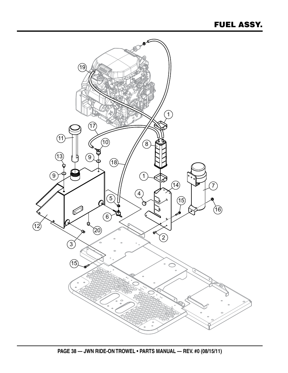 Fuel assy | Multiquip JWN24HSCSL User Manual | Page 38 / 86