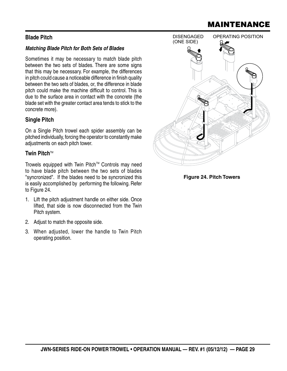 Maintenance | Multiquip JWN24HSCSL User Manual | Page 29 / 44