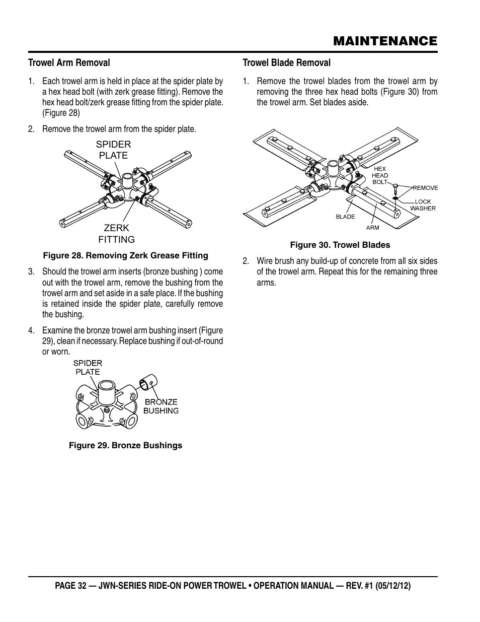 Maintenance | Multiquip JWN24HSCSL User Manual | Page 32 / 44