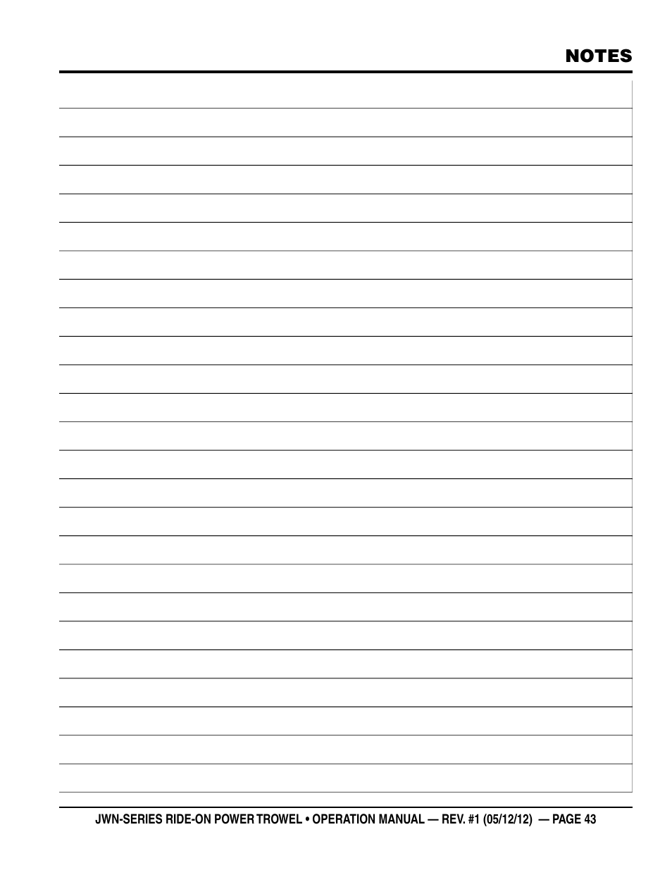 Multiquip JWN24HSCSL User Manual | Page 43 / 44