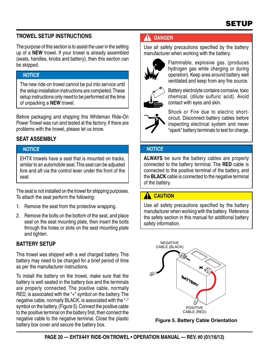 Setup | Multiquip EHTX44Y5 User Manual | Page 20 / 50