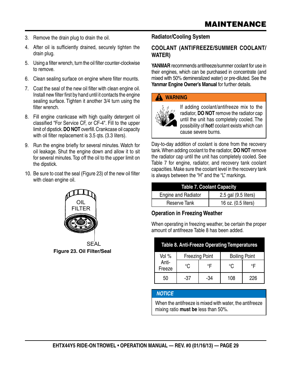 Maintenance | Multiquip EHTX44Y5 User Manual | Page 29 / 50