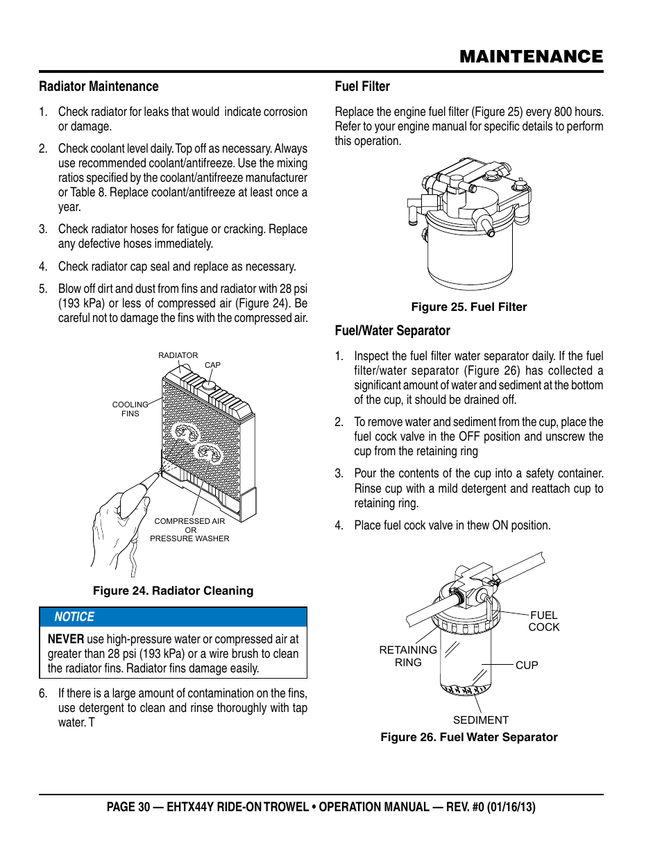 Maintenance | Multiquip EHTX44Y5 User Manual | Page 30 / 50