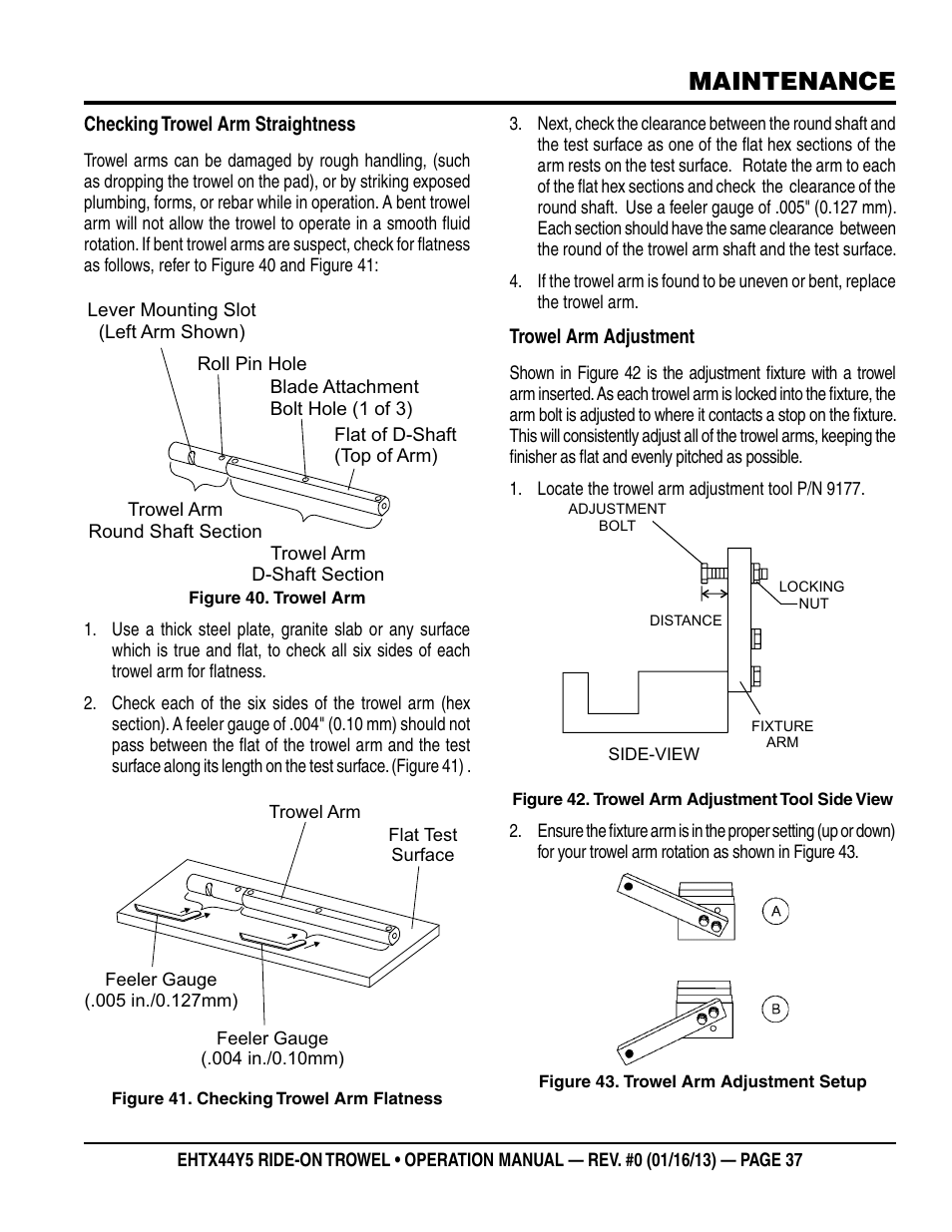 Maintenance | Multiquip EHTX44Y5 User Manual | Page 37 / 50