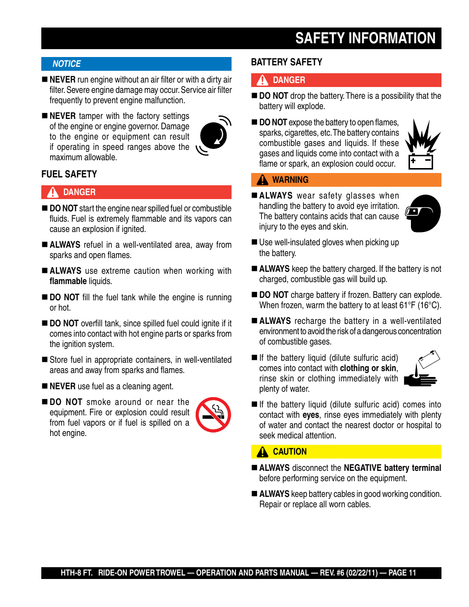 Safety information | Multiquip HTH_SERIES User Manual | Page 11 / 96