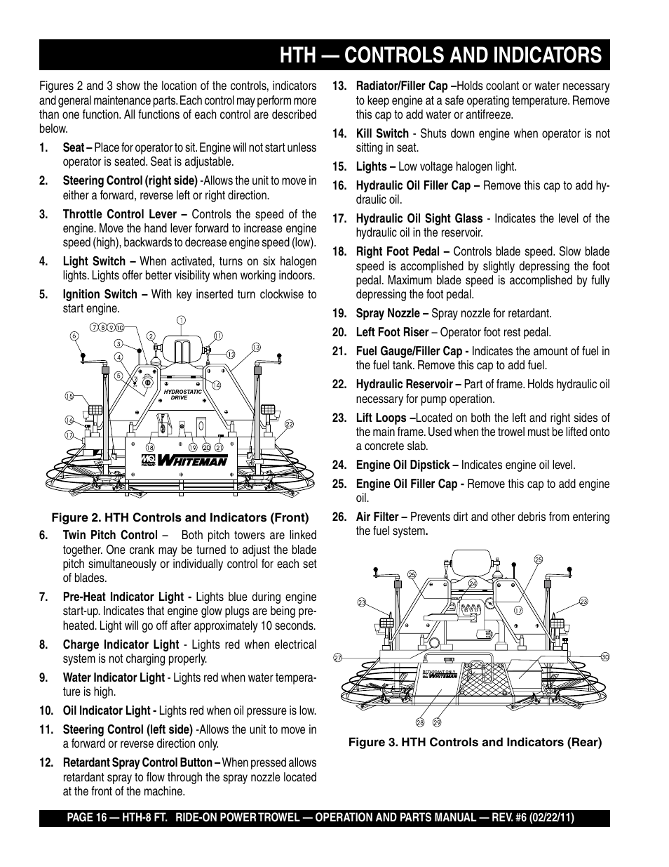 Hth — controls and indicators | Multiquip HTH_SERIES User Manual | Page 16 / 96