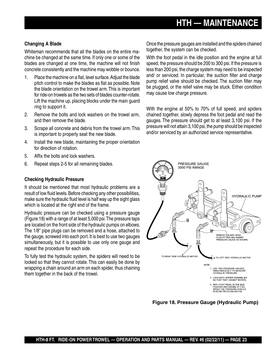 Hth — maintenance | Multiquip HTH_SERIES User Manual | Page 23 / 96