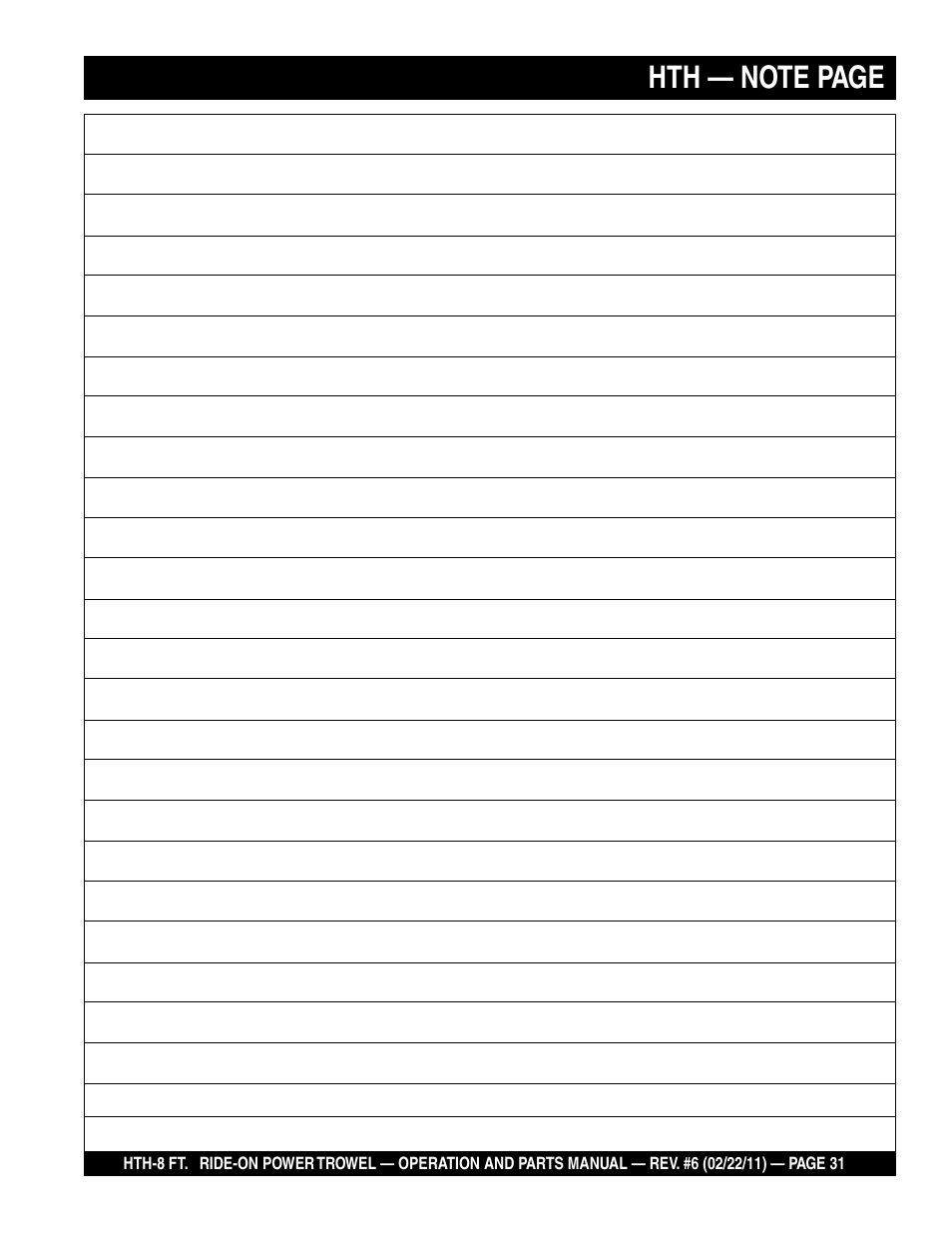 Multiquip HTH_SERIES User Manual | Page 31 / 96