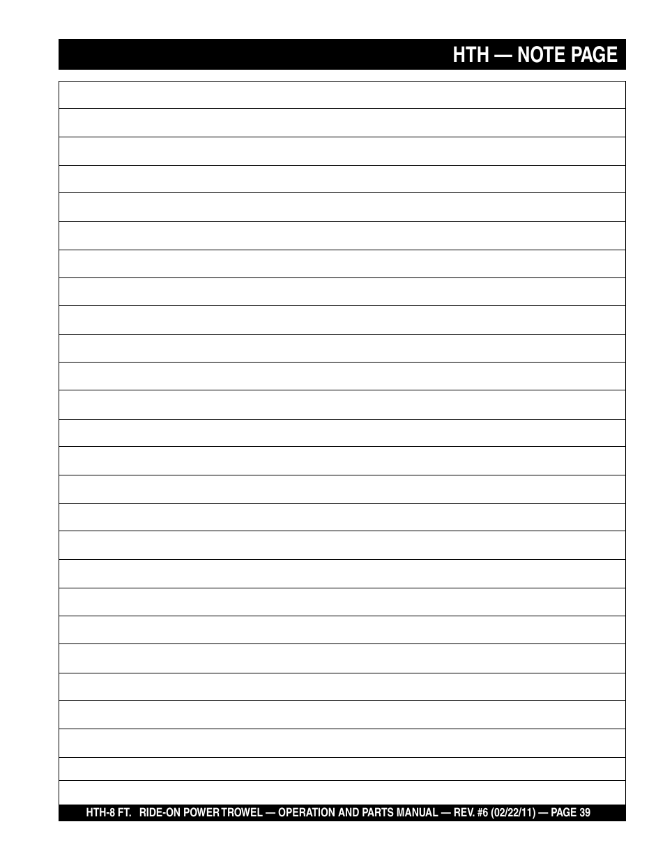 Multiquip HTH_SERIES User Manual | Page 39 / 96