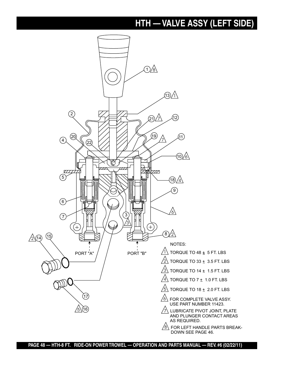 Hth — valve assy (left side) | Multiquip HTH_SERIES User Manual | Page 48 / 96