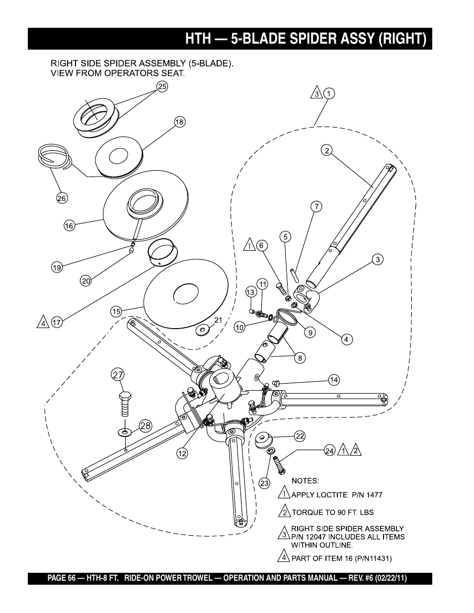 Hth — 5-blade spider assy (right) | Multiquip HTH_SERIES User Manual | Page 66 / 96