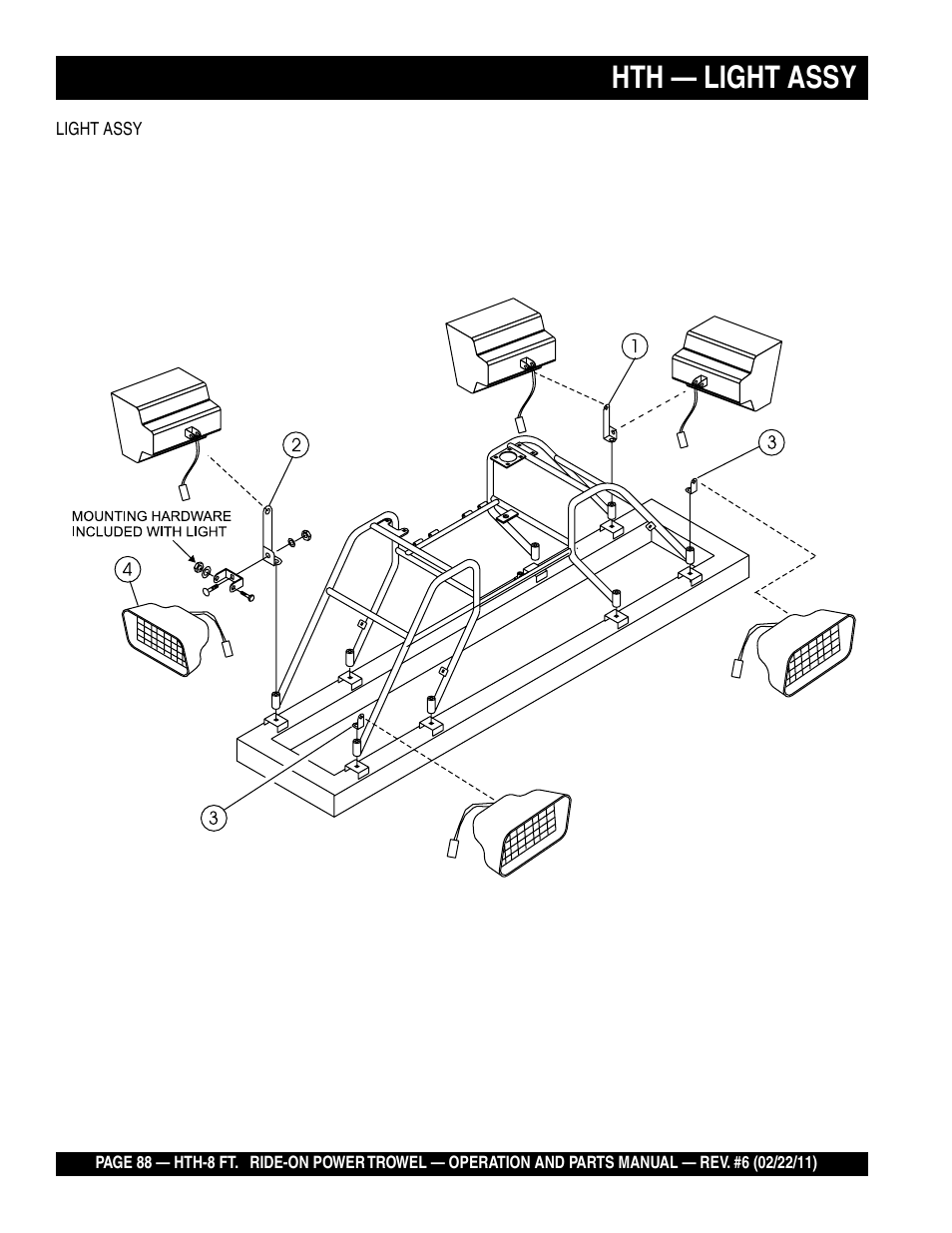 Hth — light assy | Multiquip HTH_SERIES User Manual | Page 88 / 96