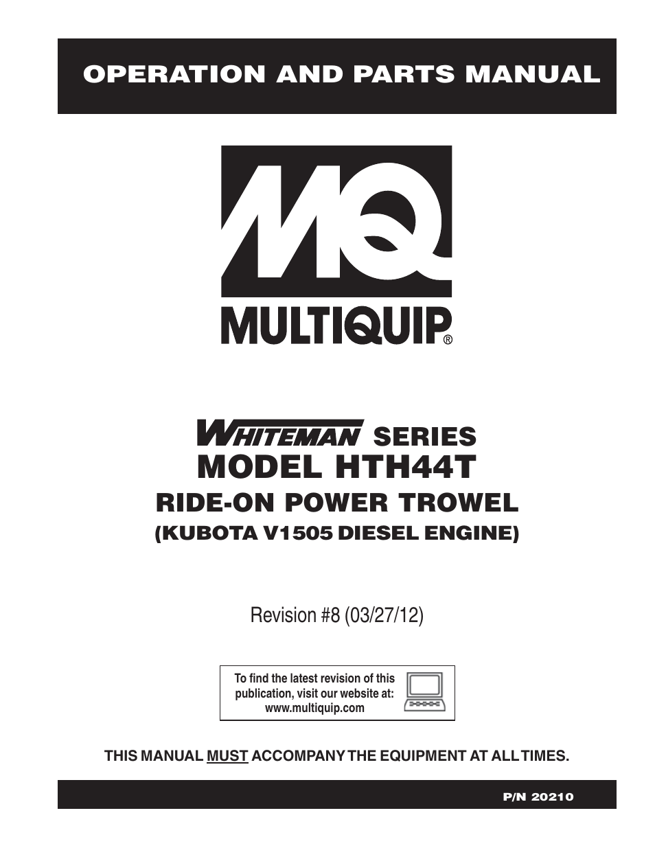 Multiquip HTH44T User Manual | 164 pages