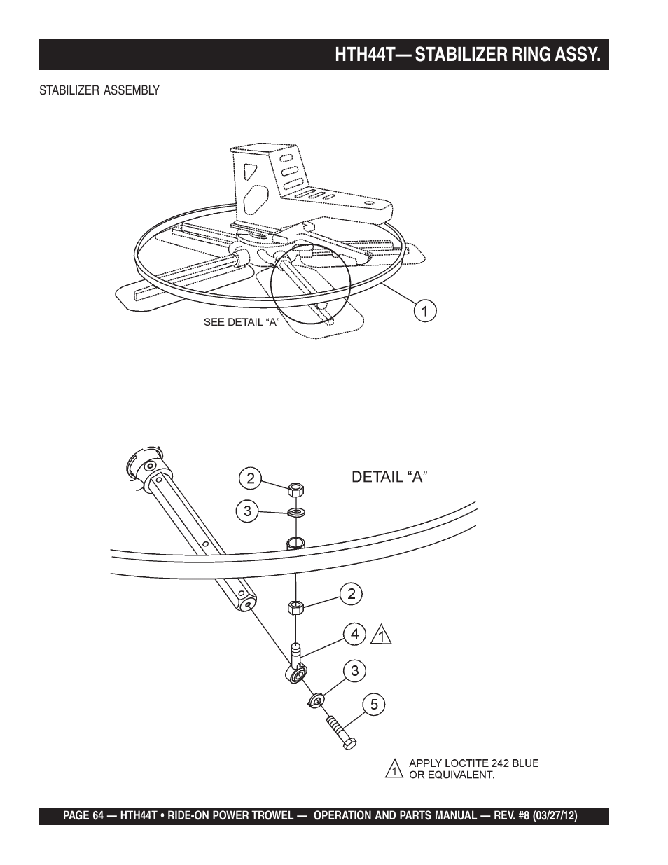 Hth44t— stabilizer ring assy | Multiquip HTH44T User Manual | Page 64 / 164