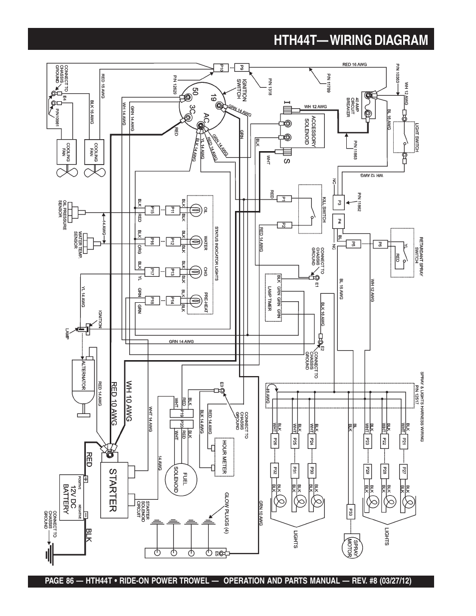 Hth44t— wiring diagram | Multiquip HTH44T User Manual | Page 86 / 164