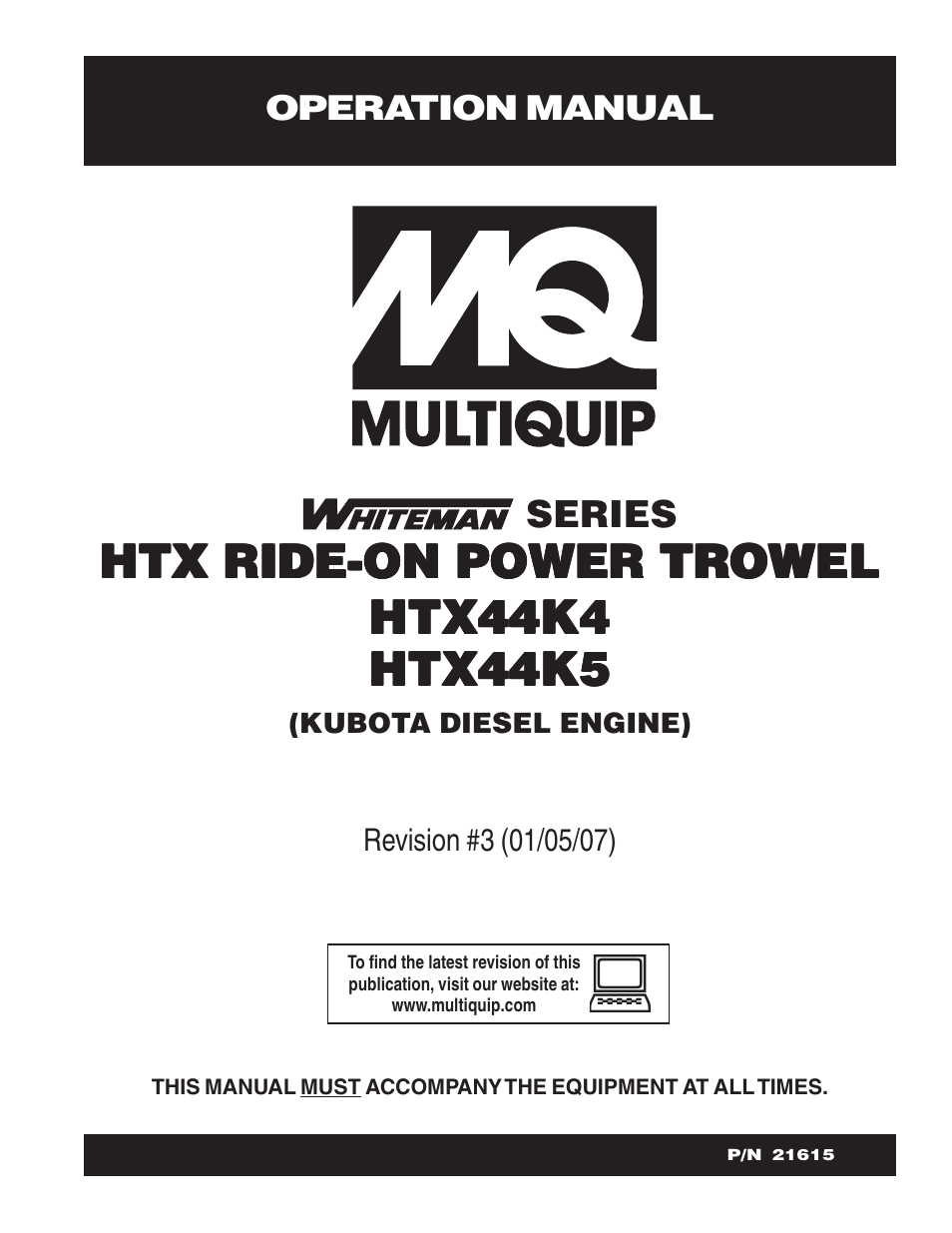 Multiquip HTX44K4_K5 User Manual | 46 pages