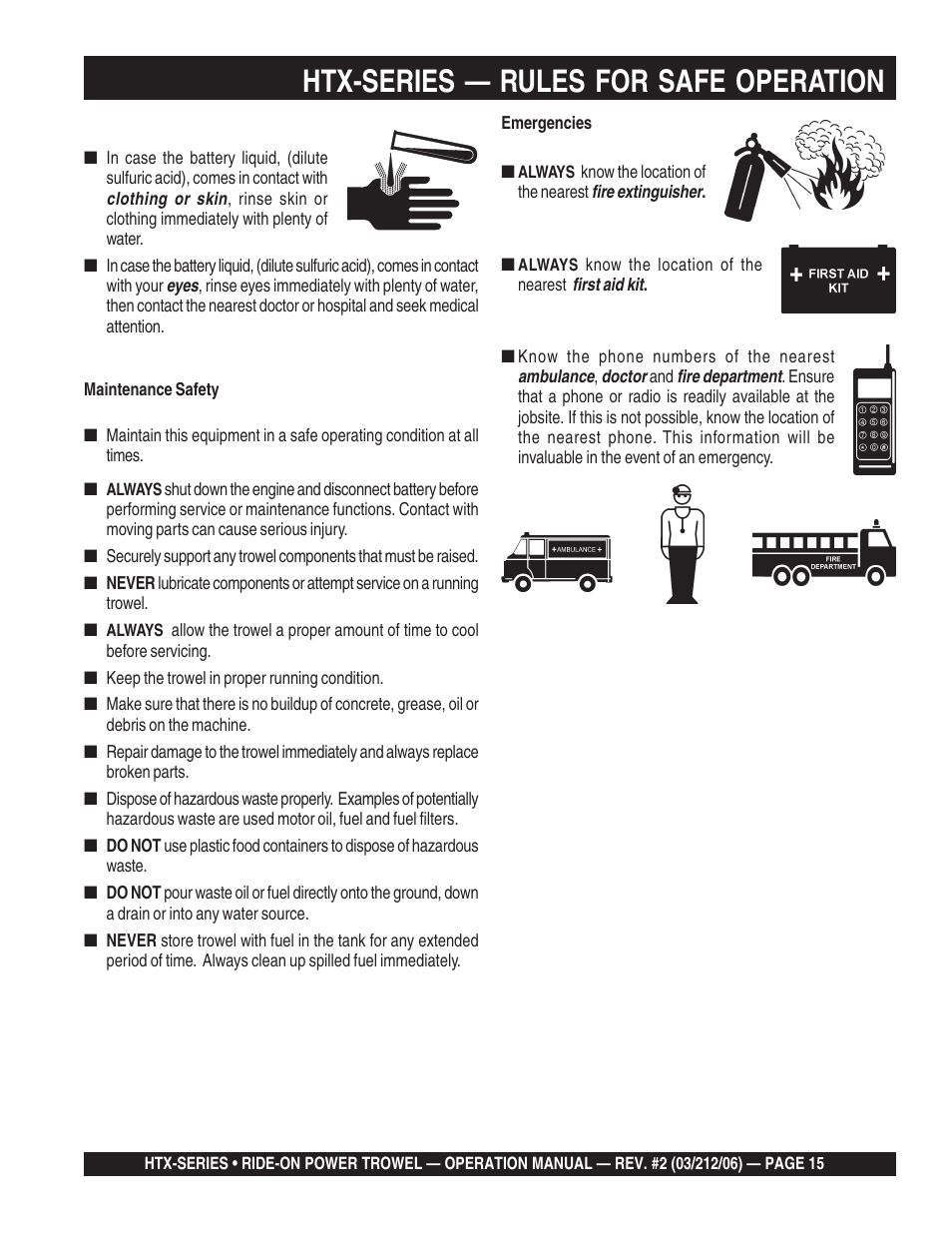 Htx-series — rules for safe operation | Multiquip HTX44K4_K5 User Manual | Page 15 / 46